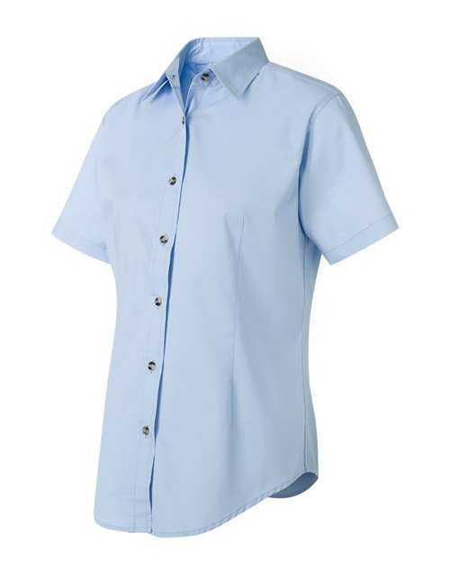 Featherlite 5281 Women's Short Sleeve Stain-Resistant Tapered Twill Shirt - Glacier Blue - HIT a Double
