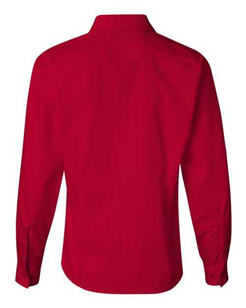 Featherlite 5283 Women&#39;s Long Sleeve Stain-Resistant Tapered Twill Shirt - American Red - HIT a Double