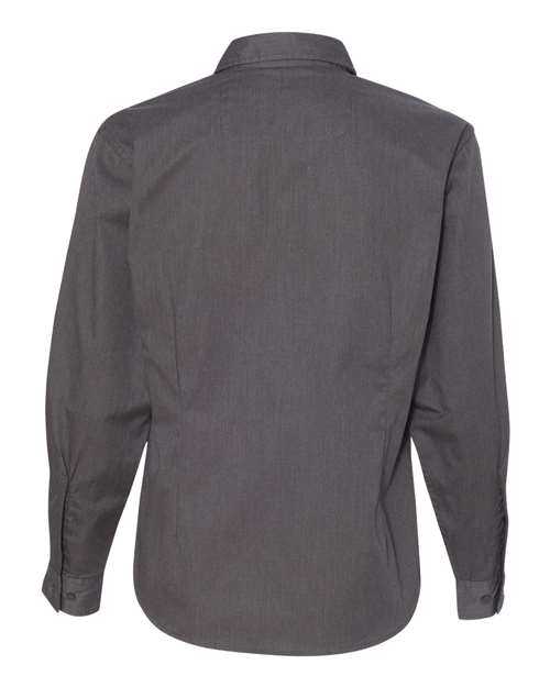 Featherlite 5283 Women&#39;s Long Sleeve Stain-Resistant Tapered Twill Shirt - Heathered Charcoal - HIT a Double