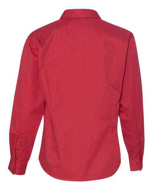 Featherlite 5283 Women&#39;s Long Sleeve Stain-Resistant Tapered Twill Shirt - Heathered Red - HIT a Double