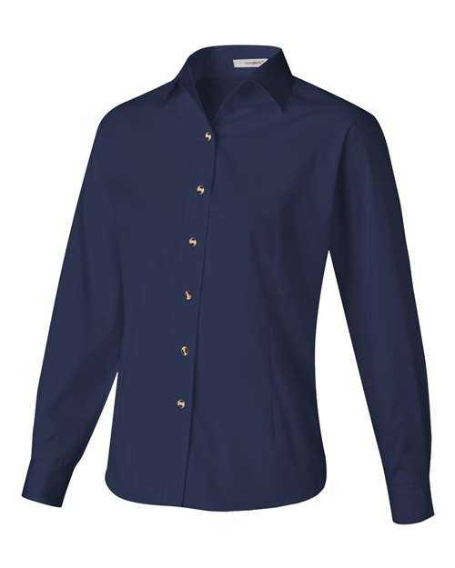 Featherlite 5283 Women&#39;s Long Sleeve Stain-Resistant Tapered Twill Shirt - Nantucket Navy - HIT a Double