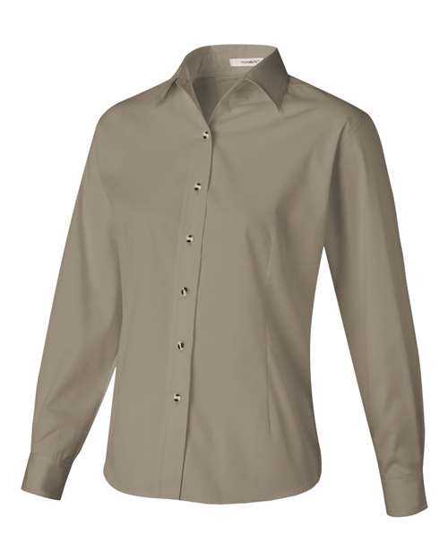 Featherlite 5283 Women's Long Sleeve Stain-Resistant Tapered Twill Shirt - Sandalwood Stone - HIT a Double