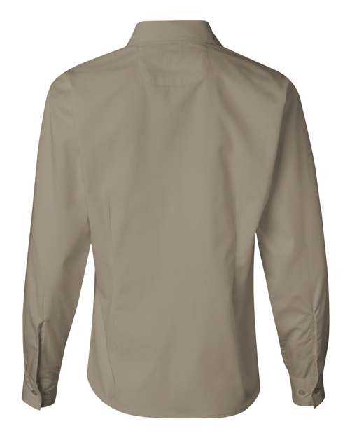 Featherlite 5283 Women&#39;s Long Sleeve Stain-Resistant Tapered Twill Shirt - Sandalwood Stone - HIT a Double