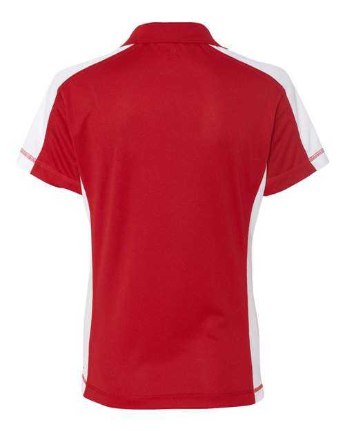 Featherlite 5465 Women&#39;s Colorblocked Moisture Free Mesh Polo - Red White - HIT a Double