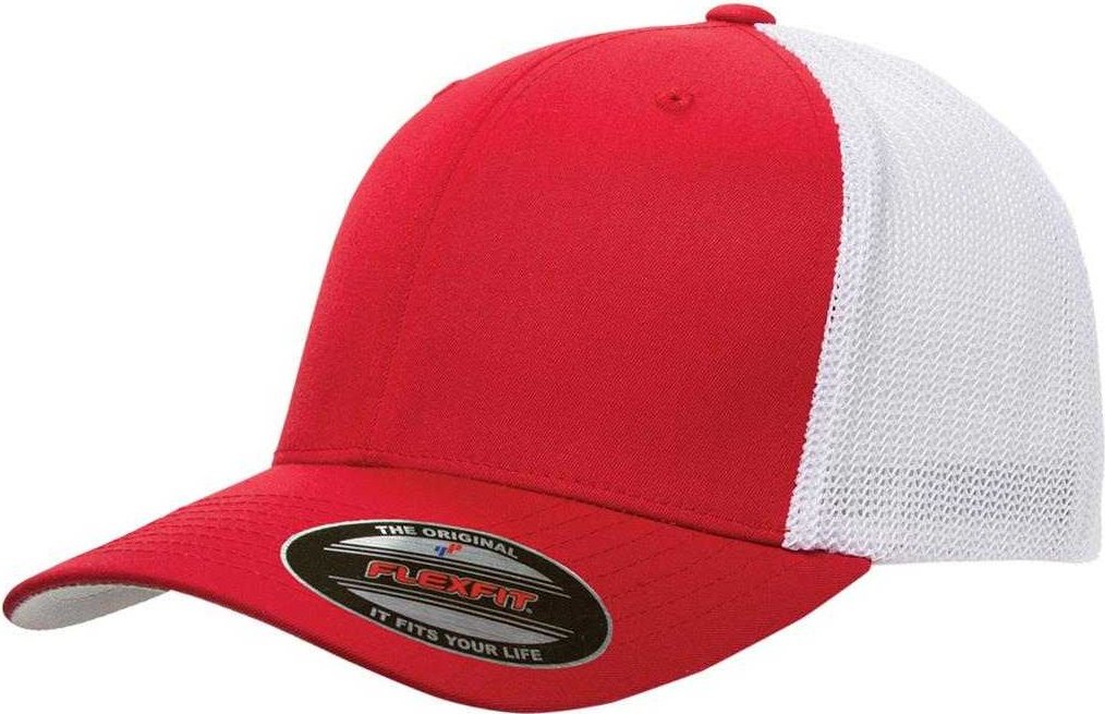Flexfit 6511 Trucker Cap - Red White - HIT A Double
