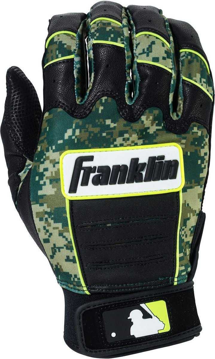 Franklin CFX Pro Adult Digi Batting Gloves - Black Green Camo - HIT a Double