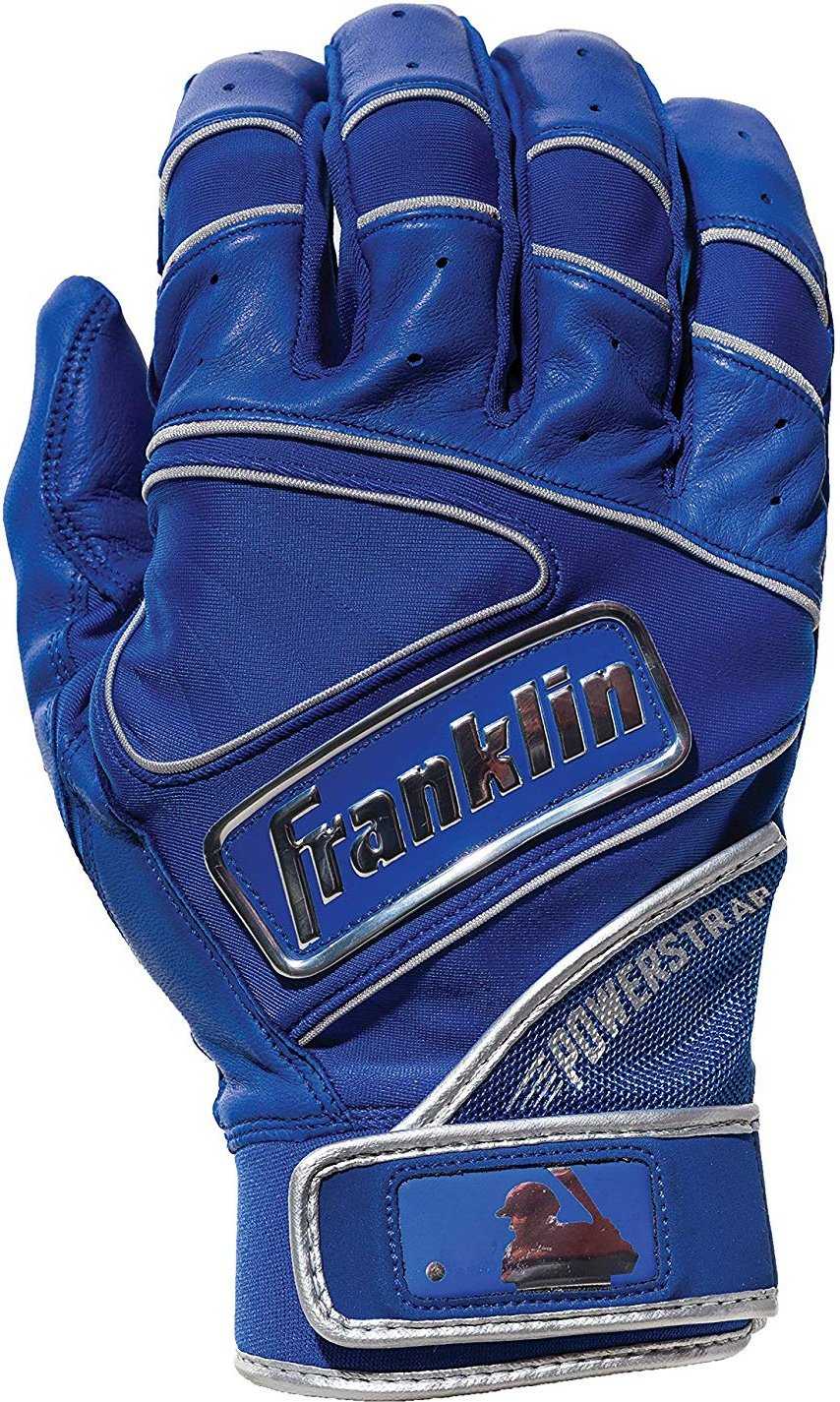 Franklin Chrome Powerstrap Adult Batting Gloves - Royal - HIT a Double