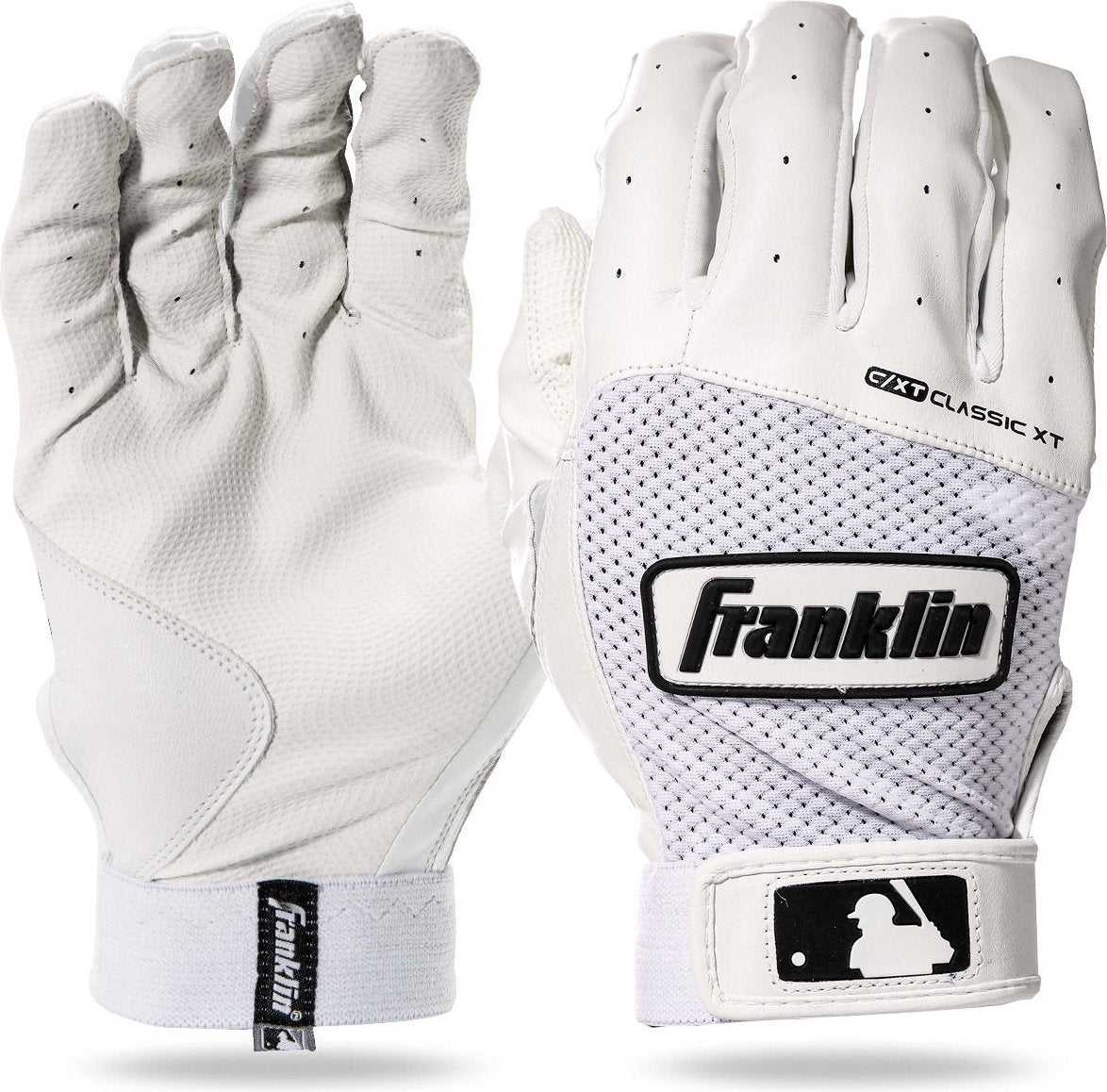 Franklin Classic XT Batting Gloves - White - HIT a Double