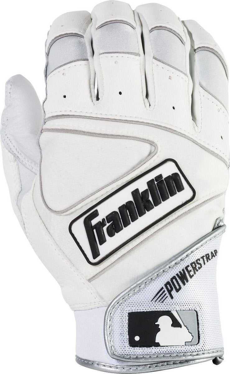 Franklin Powerstrap Adult Batting Gloves - Pearl White - HIT a Double