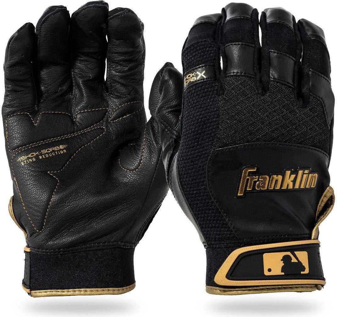 Franklin Shok-Sorb X Adult Batting Gloves - Black Gold - HIT a Double