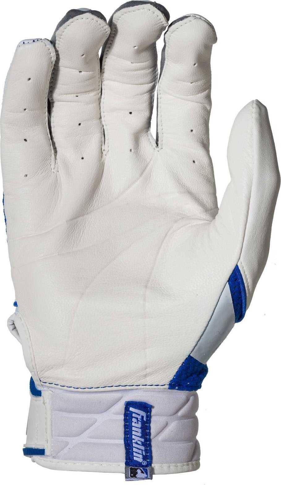 Franklin&#39;s Freeflex Pro Adult Batting Gloves - White Royal - HIT a Double