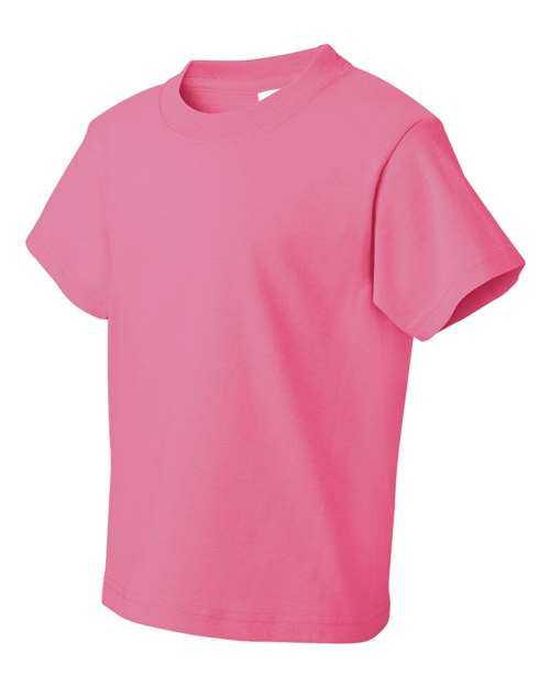 Fruit Of The Loom 3930BR HD Cotton Youth Short Sleeve T-Shirt - Neon Pink - HIT a Double