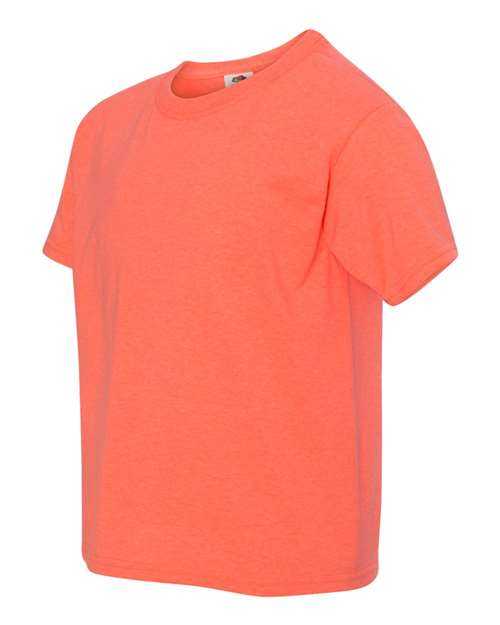 Fruit Of The Loom 3930BR HD Cotton Youth Short Sleeve T-Shirt - Retro Heather Coral - HIT a Double