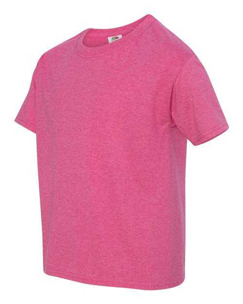 Fruit Of The Loom 3930BR HD Cotton Youth Short Sleeve T-Shirt - Retro Heather Pink - HIT a Double
