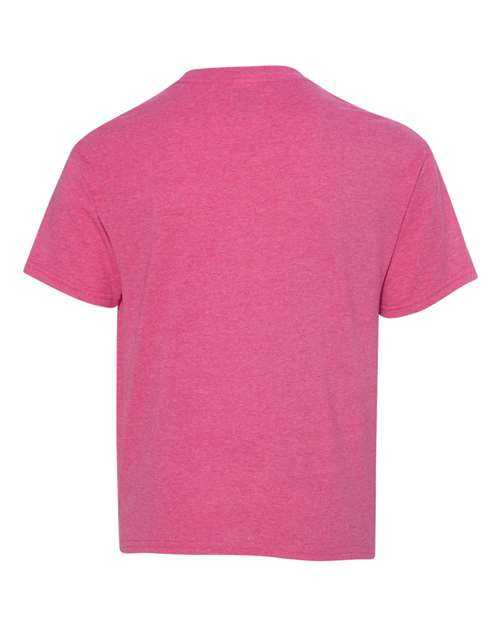Fruit Of The Loom 3930BR HD Cotton Youth Short Sleeve T-Shirt - Retro Heather Pink - HIT a Double