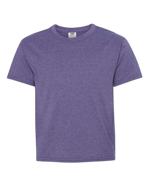 Fruit Of The Loom 3930BR HD Cotton Youth Short Sleeve T-Shirt - Retro Heather Purple - HIT a Double