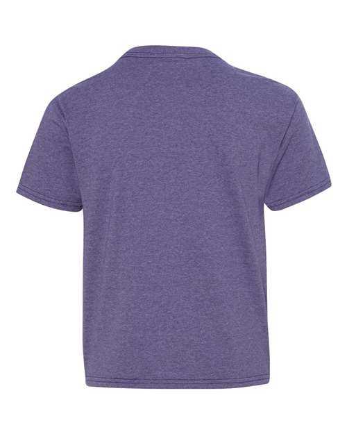 Fruit Of The Loom 3930BR HD Cotton Youth Short Sleeve T-Shirt - Retro Heather Purple - HIT a Double
