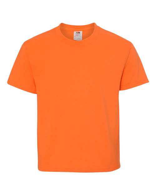 Fruit Of The Loom 3930BR HD Cotton Youth Short Sleeve T-Shirt - Safety Orange - HIT a Double