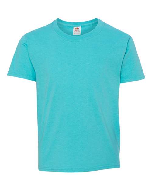 Fruit Of The Loom 3930BR HD Cotton Youth Short Sleeve T-Shirt - Scuba Blue - HIT a Double