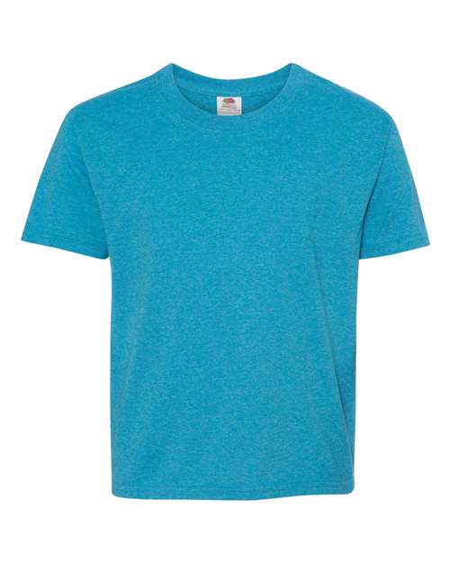 Fruit Of The Loom 3930BR HD Cotton Youth Short Sleeve T-Shirt - Turquoise Heather - HIT a Double