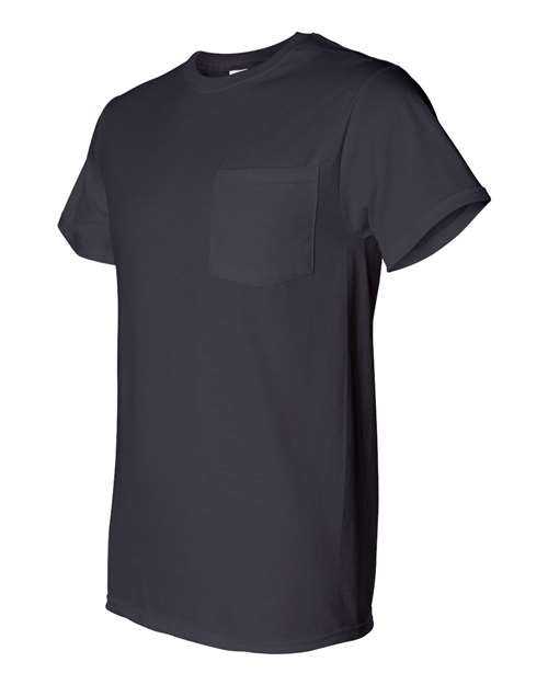 Fruit Of The Loom 3930PR HD Cotton T-Shirt with a Pocket - Black - HIT a Double