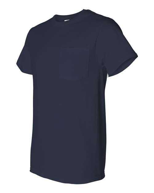 Fruit Of The Loom 3930PR HD Cotton T-Shirt with a Pocket - J. Navy - HIT a Double