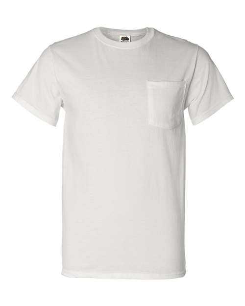 Fruit Of The Loom 3930PR HD Cotton T-Shirt with a Pocket - White - HIT a Double