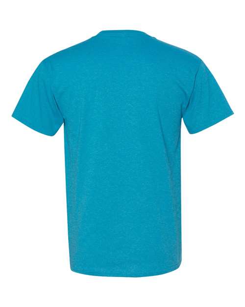 Fruit Of The Loom 3930R HD Cotton Short Sleeve T-Shirt - Turquoise Heather - HIT a Double