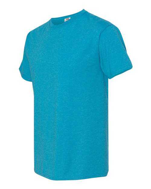 Fruit Of The Loom 3930R HD Cotton Short Sleeve T-Shirt - Turquoise Heather - HIT a Double
