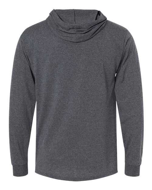 Fruit Of The Loom 4930LSH HD Cotton Jersey Hooded T-Shirt - Black Ink Heather - HIT a Double