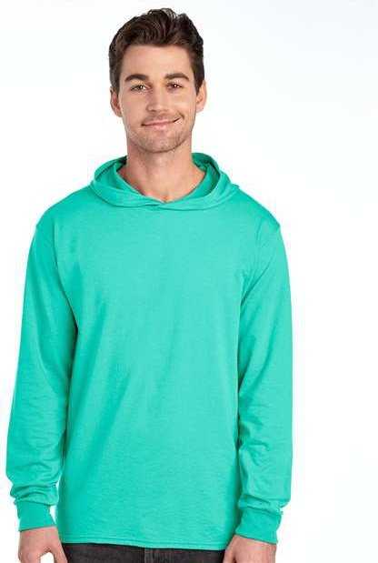 Fruit Of The Loom 4930LSH HD Cotton Jersey Hooded T-Shirt - Cool Mint" - "HIT a Double