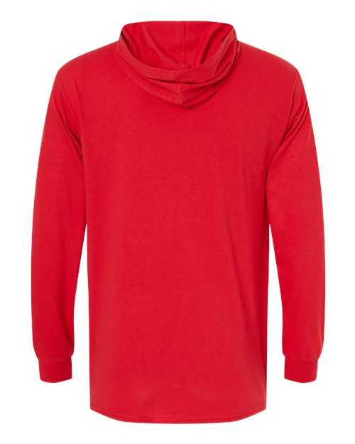Fruit Of The Loom 4930LSH HD Cotton Jersey Hooded T-Shirt - True Red - HIT a Double