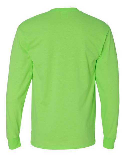 Fruit Of The Loom 4930R HD Cotton Long Sleeve T-Shirt - Neon Green - HIT a Double