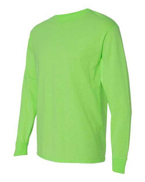 Fruit Of The Loom 4930R HD Cotton Long Sleeve T-Shirt - Neon Green - HIT a Double