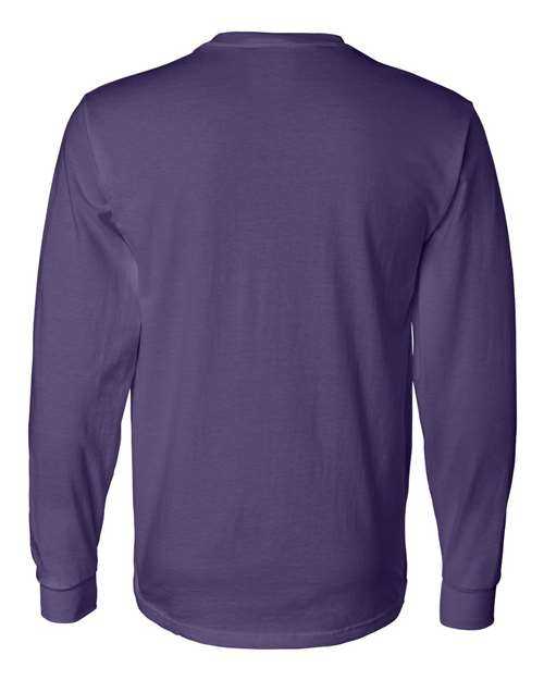 Fruit Of The Loom 4930R HD Cotton Long Sleeve T-Shirt - Purple - HIT a Double