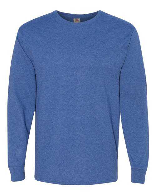 Fruit Of The Loom 4930R HD Cotton Long Sleeve T-Shirt - Retro Heather Royal - HIT a Double