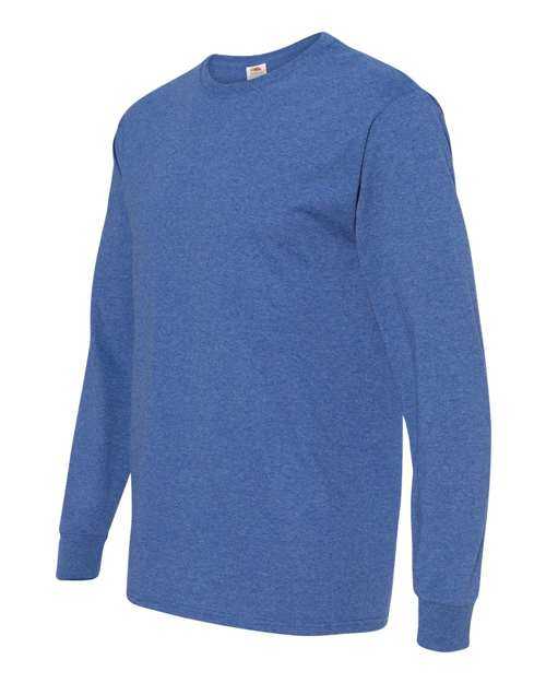 Fruit Of The Loom 4930R HD Cotton Long Sleeve T-Shirt - Retro Heather Royal - HIT a Double