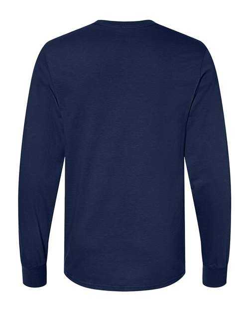 Fruit Of The Loom IC47LSR Unisex Iconic Long Sleeve T-Shirt - J. Navy - HIT a Double - 2