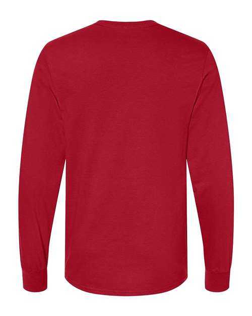 Fruit Of The Loom IC47LSR Unisex Iconic Long Sleeve T-Shirt - True Red - HIT a Double - 2
