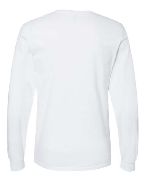 Fruit Of The Loom IC47LSR Unisex Iconic Long Sleeve T-Shirt - White - HIT a Double - 2