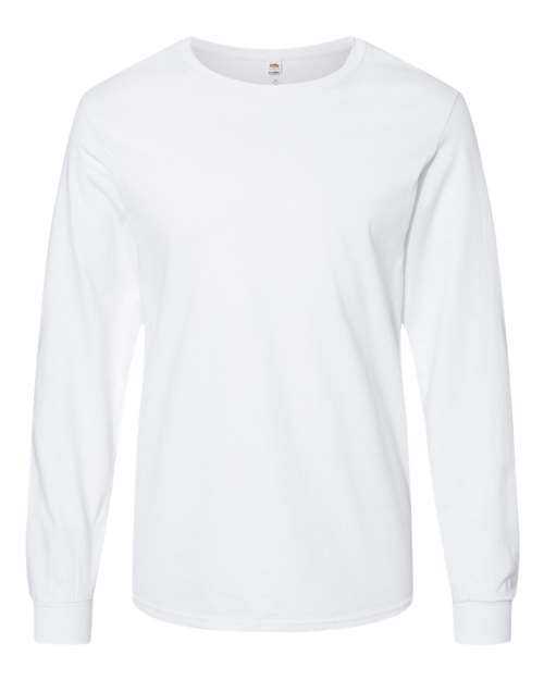 Fruit Of The Loom IC47LSR Unisex Iconic Long Sleeve T-Shirt - White - HIT a Double - 1