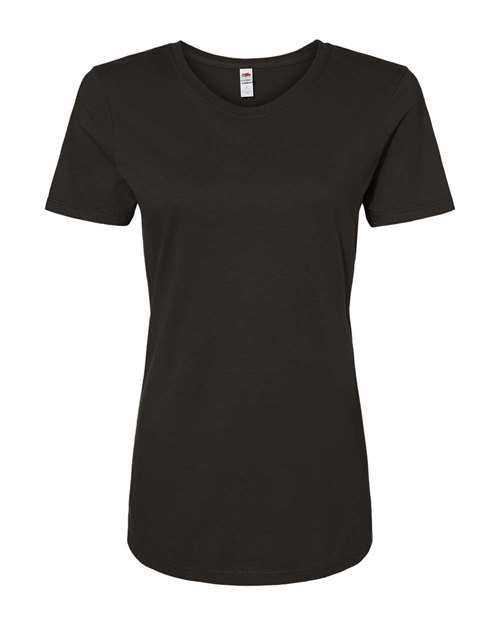 Fruit Of The Loom IC47WR Women&#39;s Iconic T-Shirt - Black Ink Heather - HIT a Double