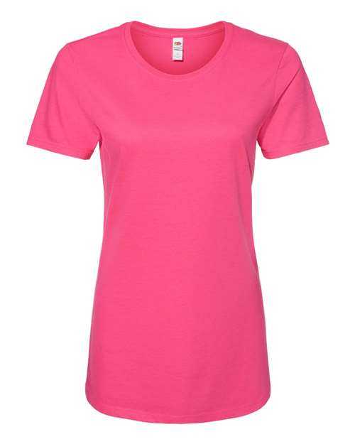 Fruit Of The Loom IC47WR Women&#39;s Iconic T-Shirt - Cyber Pink - HIT a Double - 1