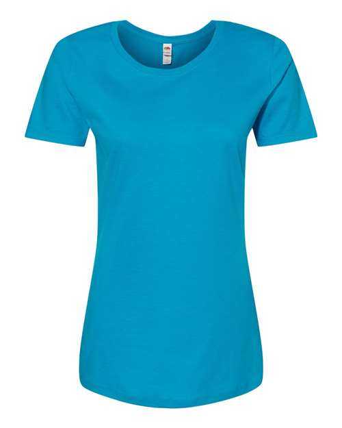 Fruit Of The Loom IC47WR Women&#39;s Iconic T-Shirt - Pacific Blue - HIT a Double - 1