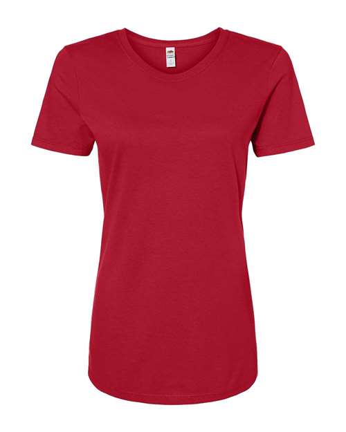 Fruit Of The Loom IC47WR Women&#39;s Iconic T-Shirt - True Red - HIT a Double