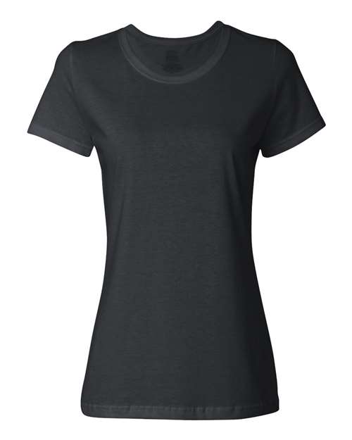 Fruit Of The Loom L3930R HD Cotton Women&#39;s Short Sleeve T-Shirt - Black - HIT a Double