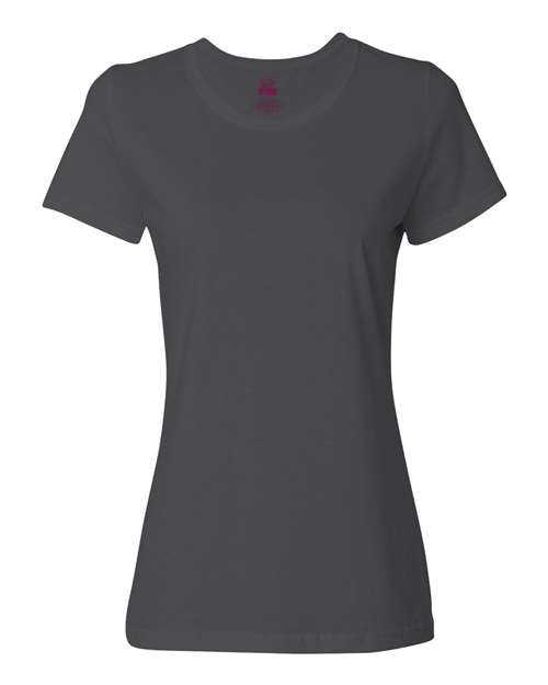 Fruit Of The Loom L3930R HD Cotton Women&#39;s Short Sleeve T-Shirt - Charcoal Grey - HIT a Double