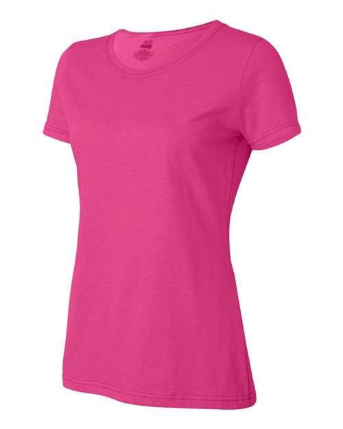 Fruit Of The Loom L3930R HD Cotton Women&#39;s Short Sleeve T-Shirt - Cyber Pink - HIT a Double