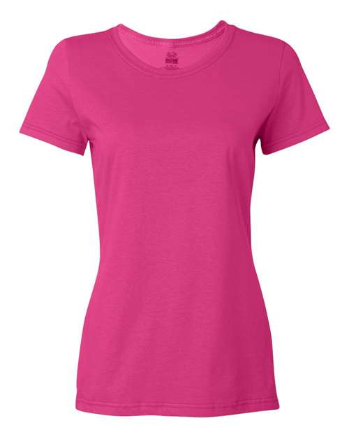 Fruit Of The Loom L3930R HD Cotton Women&#39;s Short Sleeve T-Shirt - Cyber Pink - HIT a Double