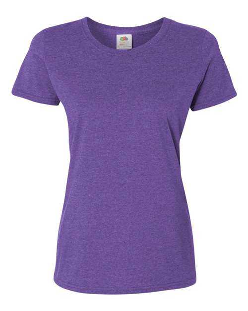 Fruit Of The Loom L3930R HD Cotton Women&#39;s Short Sleeve T-Shirt - Retro Heather Purple - HIT a Double